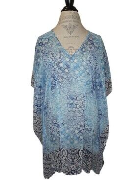 Tommy Bahama V Neck Batwing Semi-Sheer Swimsuit Coverup One Size